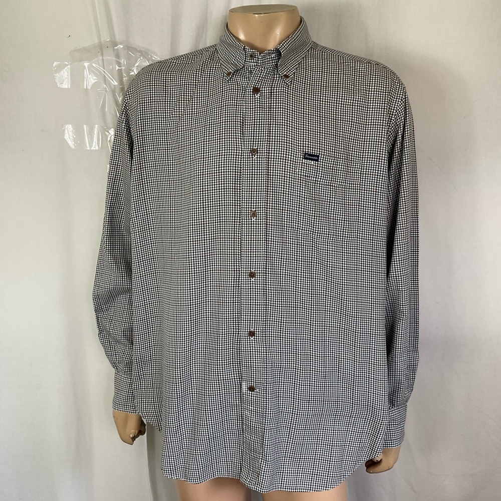 Faconnable Black White Check Pattern Classic Long… - image 2